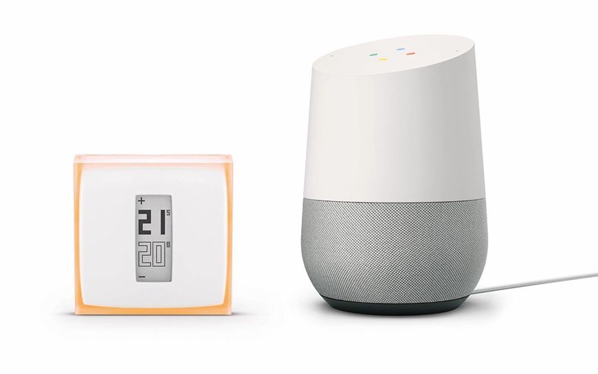 Smart thermostat best sale with google home